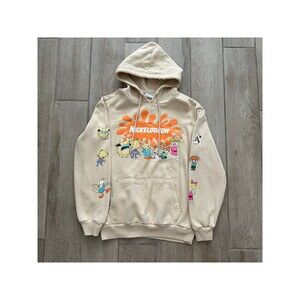 Nickelodeon 90s Nicktoons Hoodie Mens Y2K Rugrats Hey Arnold Rocko Retro Cartoon